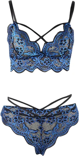 Vista 2 de RHWHOGLL Conjunto de lencería de talla grande para mujer para sexo travieso Babydoll Body Bras Thongs de cintura alta para mujer