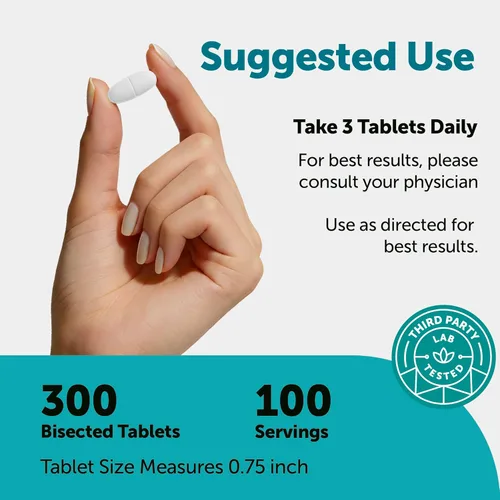 Vista 4 de Glucosamina condroitina MSM y cúrcuma equivalente a 4,000 mg, 300 tabletas bisectadas Apoyo de salud y movilidad articular para mujeres y hombres