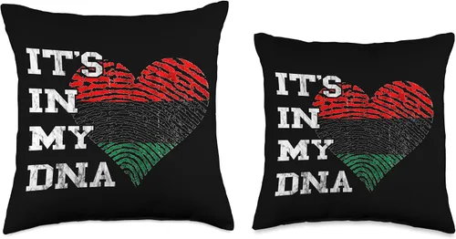 Vista 3 de Pan African Pride Black History Heart in My DNA Black Liberation Pan African UNIA Flag Throw Pillow, 16x16, Multicolor
