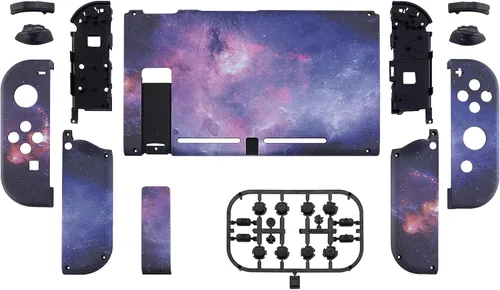 Vista 2 de eXtremeRate - Placa trasera para Nintendo Switch Console NS Joycon con carcasa de mando de mano con botones de juego completo carcasa de repuesto