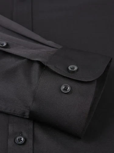 Vista 4 de corfty Camisa de vestir de manga larga para hombre, ajuste regular, elástica, sin arrugas, con botones