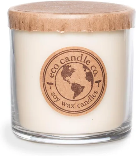 Vista 34 de ECO CANDLE CO. Vela reciclada, té negro y miel, 6 oz. - Aromas de té picante, nuez moscada, miel y naranja - 100% cera de soja, sin plomo, etiqueta