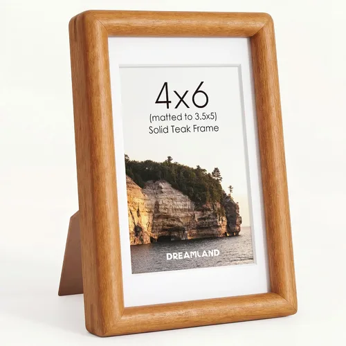 Vista 50 de Dreamland Portarretratos de madera natural de 4 x 6 pulgadas mate a 3.5 x 5 pulgadas, marco de fotos de madera de wengué maciza, hecho a mano