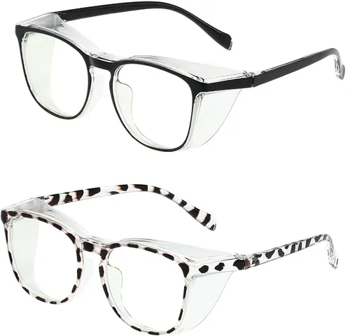 Vista 29 de Gafas de seguridad anti niebla para mujeres y hombres, TR90, lentes de bloqueo de luz azul, transparentes, antiarañazos, protección UV, marco