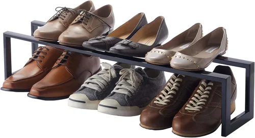Vista 11 de Yamazaki Inicio Zapatero Expandible, Metal, Acero Ajustable Talla única Negro Adjustable shoe rack with an expanding design. Steel design adapts