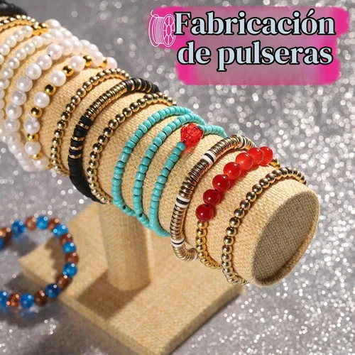 Vista 5 de FANDAMEI Cuerda elástica de 0.039 in para cuentas, cordón elástico para hacer pulseras, cordón elástico para hacer joyas, hilo resistente