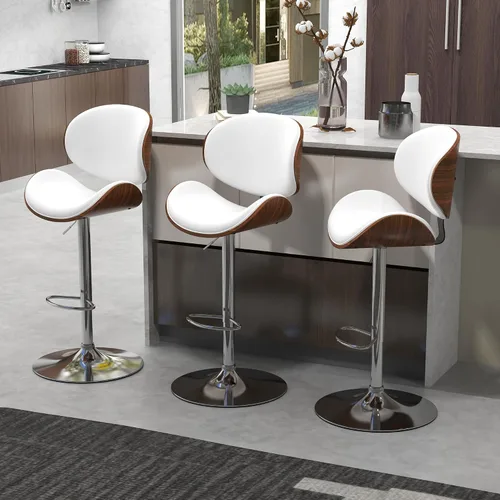 Vista 16 de civama Taburetes de bar 1 pieza para encimera de cocina, sillas de altura de barra ajustable, taburetes de bar giratorios modernos con asiento