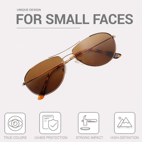 Vista 6 de MAXJULI Gafas de sol polarizadas de aviador para cara pequeña a mediana 8017 y 8018