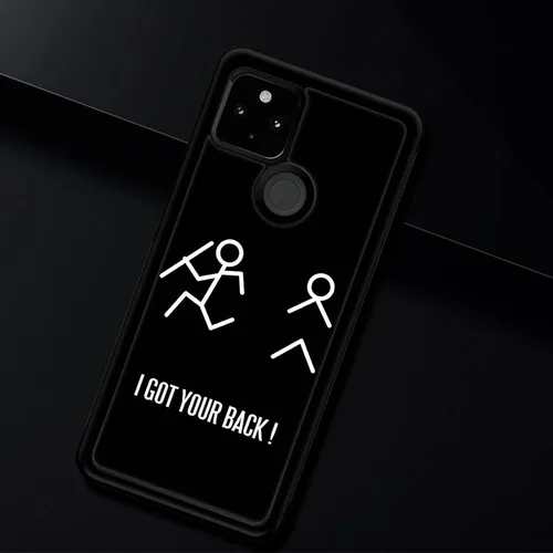 Vista 7 de CARLOCA Funda de acrílico duro compatible con Google Pixel 5, con texto en inglés "I Got Your Back", diseño gráfico de identidad, a prueba