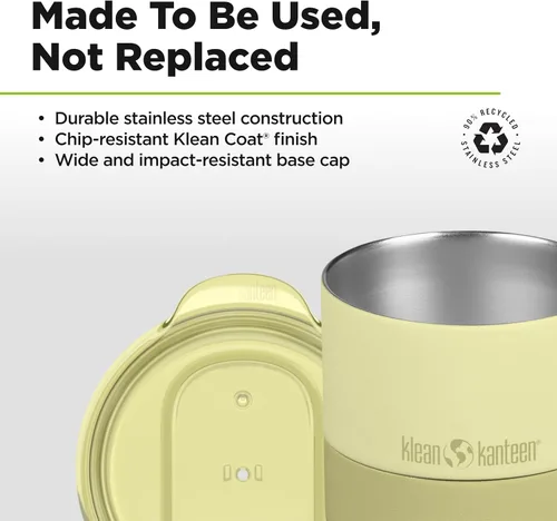 Vista 6 de Klean Kanteen Vaso de 8 oz Rise Lowball - Vaso aislado de acero inoxidable con tapa deslizante a prueba de salpicaduras, aislamiento al vacío