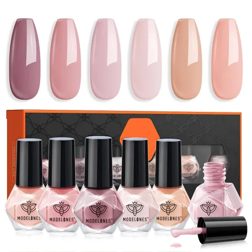 Vista 21 de modelones Esmalte de uñas, capa base 3 en uno, 0.5 onzas líquidas, fortalecedor de uñas transparente, secado rápido, larga duración, brillo
