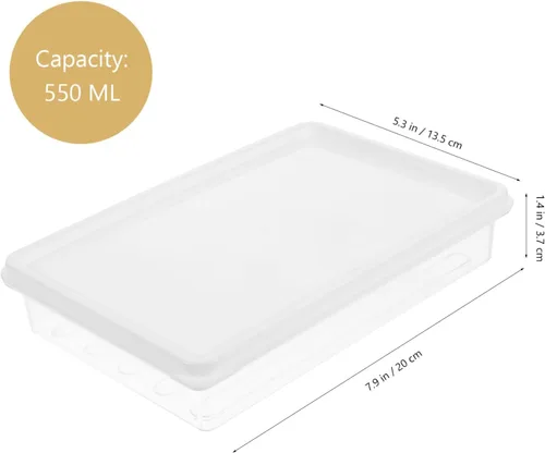 Vista 6 de Luxshiny Recipiente de almacenamiento de tocino para refrigerador, contenedor de tocino de plástico de 18.6 fl oz, recipiente de tocino de cocina