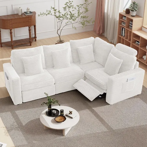 Vista 8 de RARZOE Módulo de Reposabrazos para Sofá Seccional Modular, Reposabrazos de Pana Módulo de Sofá Modular Parte Lateral para Sala de Estar Sofá