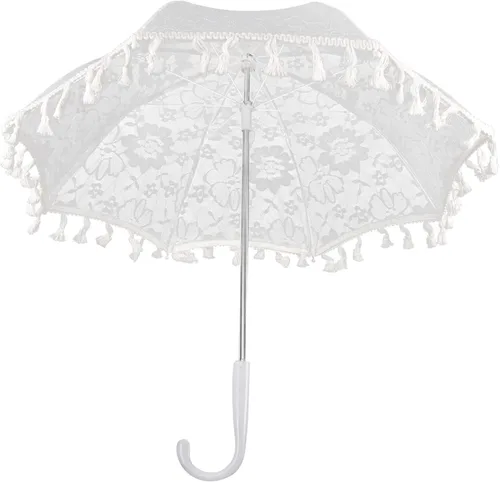 Vista 6 de ERINGOGO Paraguas de fiesta nupcial para dama, paraguas floral de princesa, paraguas para decoración de boda, paraguas de novia, paraguas plegable