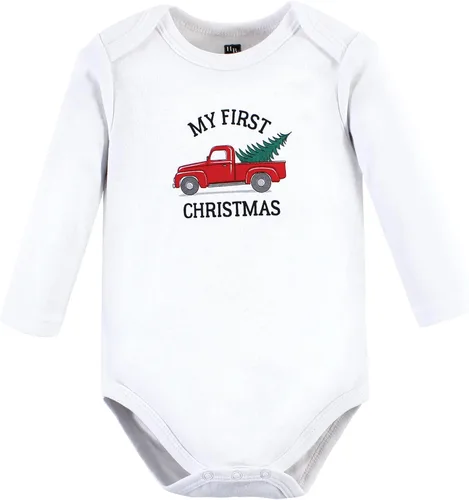 Vista 135 de Hudson Baby Body unisex de algodón de manga larga para bebé, leopardo rosa rojo