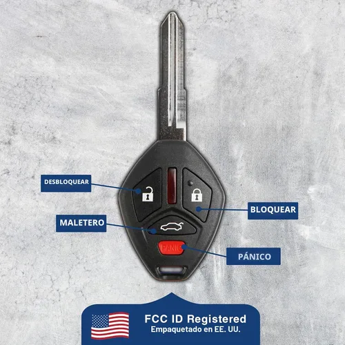 Vista 6 de KeylessOption Funda de llave de repuesto para Mitsubishi Eclipse Galant 2007 2008 2009 2010 2011 2012, control remoto de 4 botones OUCG8D-620M-A, se