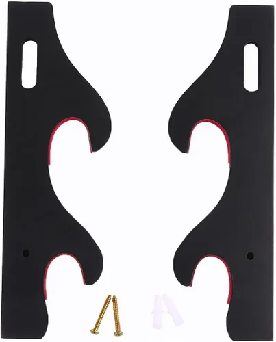 Vista 4 de Soporte de espada Katana de montaje en pared, 1 par de terciopelo acolchado ajustable gancho soporte de exhibición Samurai Sword Hanger sable de luz