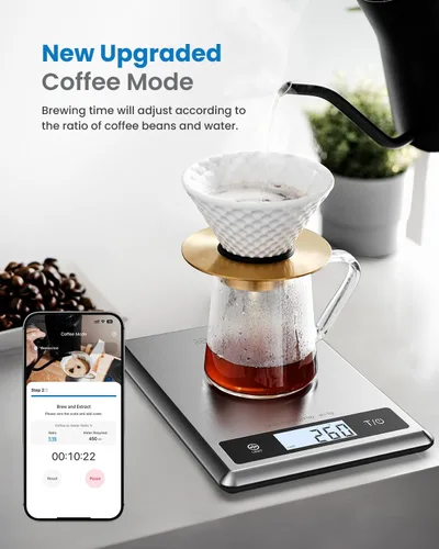 Vista 5 de RENPHO Báscula Digital de Alimentos con Calculadora Nutricional, Báscula Inteligente de Cocina de Alimentos, Báscula de Peso de Alimentos en Gramos