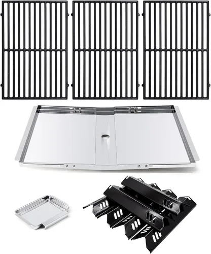 Vista 10 de Protectores térmicos de porcelana de 15 pulgadas para Dyna-Glo DGF510SBP, DGF493BNP, juego de 4 placas térmicas para parrilla de patio trasero
