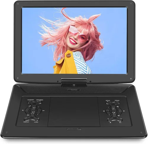 Vista 8 de YOOHOO Reproductor de DVD portátil de 17.9 pulgadas con pantalla giratoria grande de 15.6 pulgadas, reproductor de DVD portátil con batería de 6