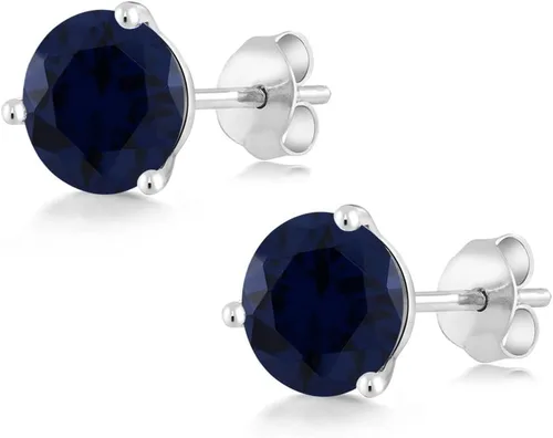 Vista 66 de Gem Stone King Aretes de oro de 14 quilates, 0.236 in, piedra natal redonda, Martini, 3 puntas, aretes de oro para mujer