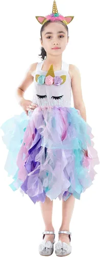 Vista 5 de Little Funny Unicorn Dress for Girls Sequin Unicorn Tutu Dress Rainbow Unicorn Costume for Christmas Birthday Party