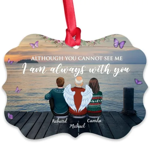 Vista 17 de Gossby Adorno conmemorativo de Navidad personalizado – Pérdida de padre estoy siempre contigo (padre, hija) personalizado para decoración de árbol