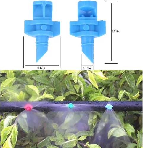 Vista 3 de 90 unids, 90/180/360 ángulo rociadores en miniatura jardín césped agua atomización rociador boquilla sistema de riego planta riego riego jardín riego