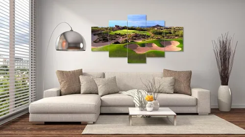 Vista 6 de chenchenArt Arte de pared de campo de golf del desierto de Arizona para sala de estar, dormitorio, baño, decoración del hogar, campos de golf