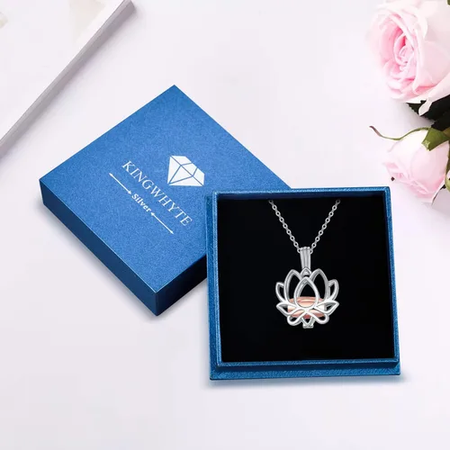 Vista 8 de KINGWHYTE Collar de urna de plata de ley S925 para Ashe para mujer joyería de cremación para regalos conmemorativos de Ashe