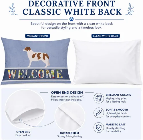 Vista 3 de Caroline's Treasures BB8334PILLOWCASE AIDI Atlas Mountain Dog - Funda de almohada estándar, color azul, ligera, súper suave, de fácil cuidado