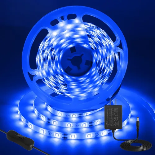 Vista 23 de Resistente al agua IP65, tira de luz LED flexible impermeable de 12 V, tiras de luz LED cortables de 16.4 pies, 300 unidades de cadena de Blanco