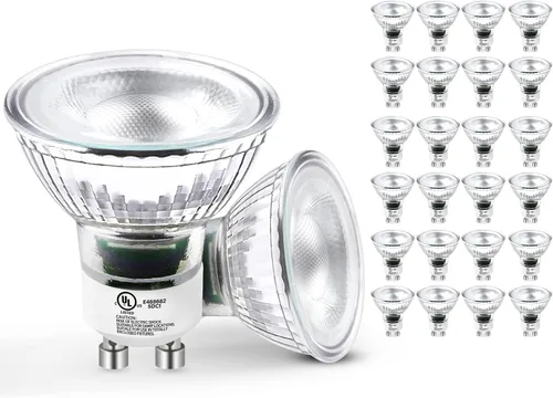 Vista 8 de MASTERY MART - Bombillas LED GU10, equivalentes a 50 W, 5,5 W regulables, cubierta de cristal completa, reflector de luz blanca suave de 2700 K