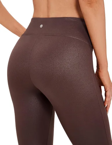 Vista 5 de CRZ YOGA Butterluxe Matte Faux Leather Leggings for Women 28'' - No Front Seam High Waist Stretch Tights Pleather Pants