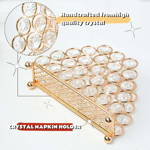 Vista 3 de Servilleteros de cristal elegantes y lujosos para servilletas de papel, cocina, comedor y encimeras, soporte para almacenamiento