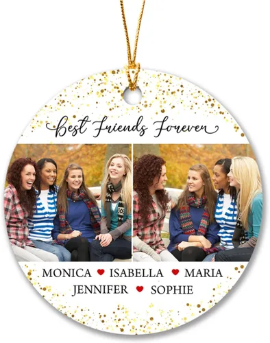 Vista 8 de Adornos de Navidad personalizados 2025 para amigas, regalos de adorno para la decoración del árbol de Navidad, regalo personalizado de Navidad