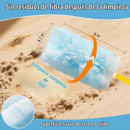 Vista 3 de 50 repuestos de plumero resistentes de 360° compatibles con Swiffer, más grandes, repuestos de plumeros electrostáticos desechables extra gruesos