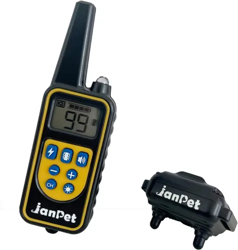 Vista 5 de Collar electrónico de choque para perro con control remoto, recargable e impermeable, collar de entrenamiento para perros medianos y grandes