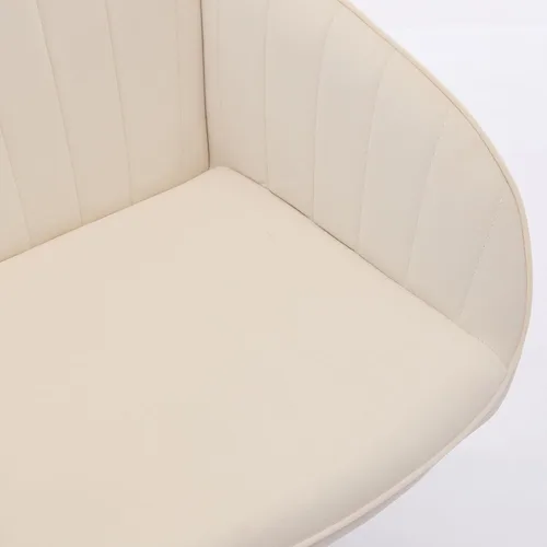 Vista 7 de Silla de escritorio de oficina de terciopelo con ruedas y base dorada, moderna silla giratoria ajustable, sillas de tocador tapizadas con brazos