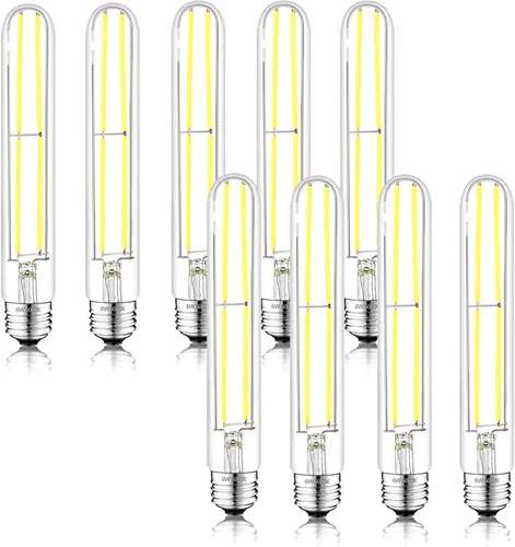 Vista 10 de Bombilla LED E26 de 7.3 pulgadas, 6 W, regulable, bombillas Edison blancas suaves de 2700 K, 800 lm, igual a 80 W, tubular T10 T9, bombilla larga