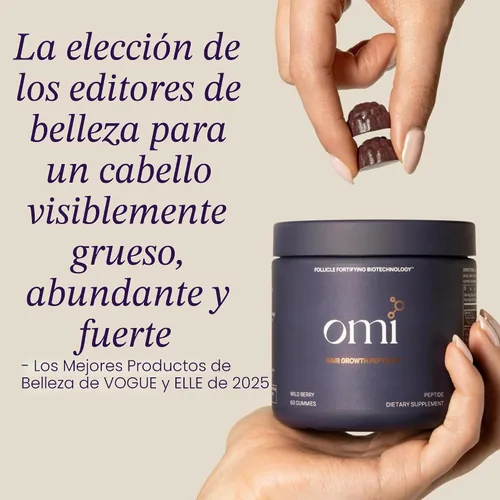 Vista 5 de OMI - Peptides for Hair Growth, Gummies for Women with Patented Follicle Fortifying Biotechnology, Now in Delicious Wild Berry Flavor