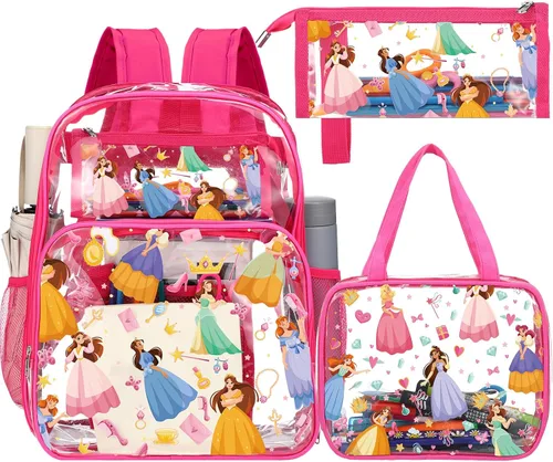 Vista 23 de Kacctyen Juego de mochila transparente resistente de 3 piezas, color negro