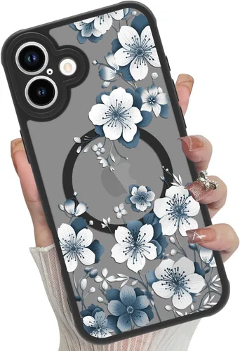 Vista 37 de Funda magnética para iPhone 17 Pro [compatible con MagSafe], bonita funda de moda con estampado de leopardo negro, translúcida, mate, parte trasera