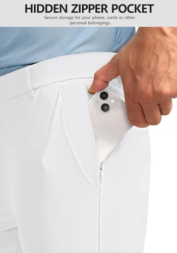 Vista 4 de Obla Pantalones de golf para hombre, 303234 pulgadas, ajustados, elásticos, ligeros, con 5 bolsillos, pantalones casuales de trabajo para hombre
