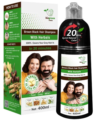Vista 9 de BIOGREEN ROOTS con champú de tinte para el cabello a base de hierbas Marrón claro