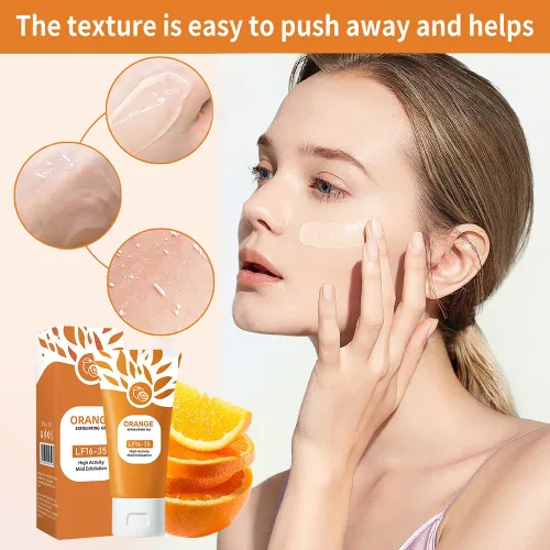Vista 4 de 2 unidades de gel exfoliante naranja para la cara y la piel del cuerpo, gel hidratante facial hidratante de limpieza profunda, gel de pelado