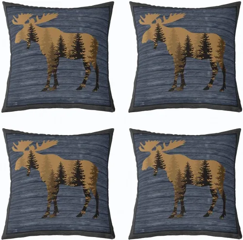 Vista 7 de Juego de 4 fundas de almohada con estampado de piel de vaca de 16 x 16 pulgadas, fundas de cojín de piel de vaca para sala de estar, dormitorio