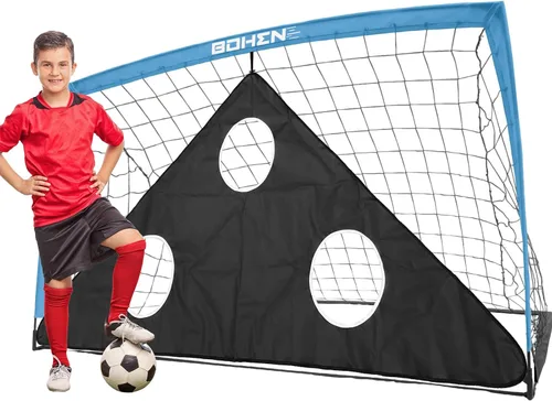Vista 18 de BOHEN 6x4 FT Kids Soccer Goals with Carry Bag, Portable Folding Soccer Net for Backyard Training, Indoor/Outdoor Use for Youth and Adult