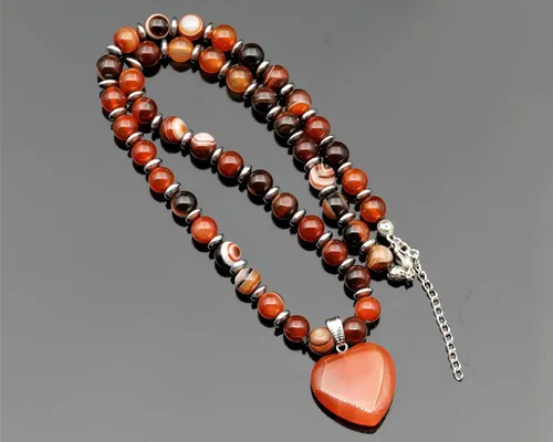 Vista 101 de Colgante de corazón de aventurina natural, Collar de cuentas de aventurina genuina, Collar de piedra verde, Collar de piedras preciosas, Cuentas