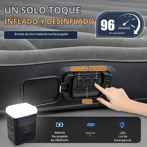 Vista 2 de AYAMAYA Colchón de aire SUV con bomba de aire recargable inalámbrica